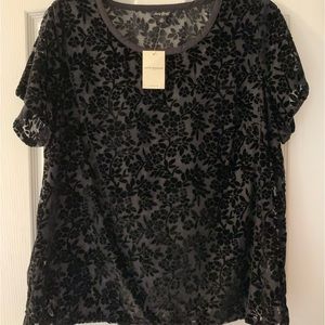 Lucky Brand Top Size 1X Black